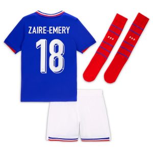 Zaire Emery French Team Euro 2024 Children's Kit Jersey (1)