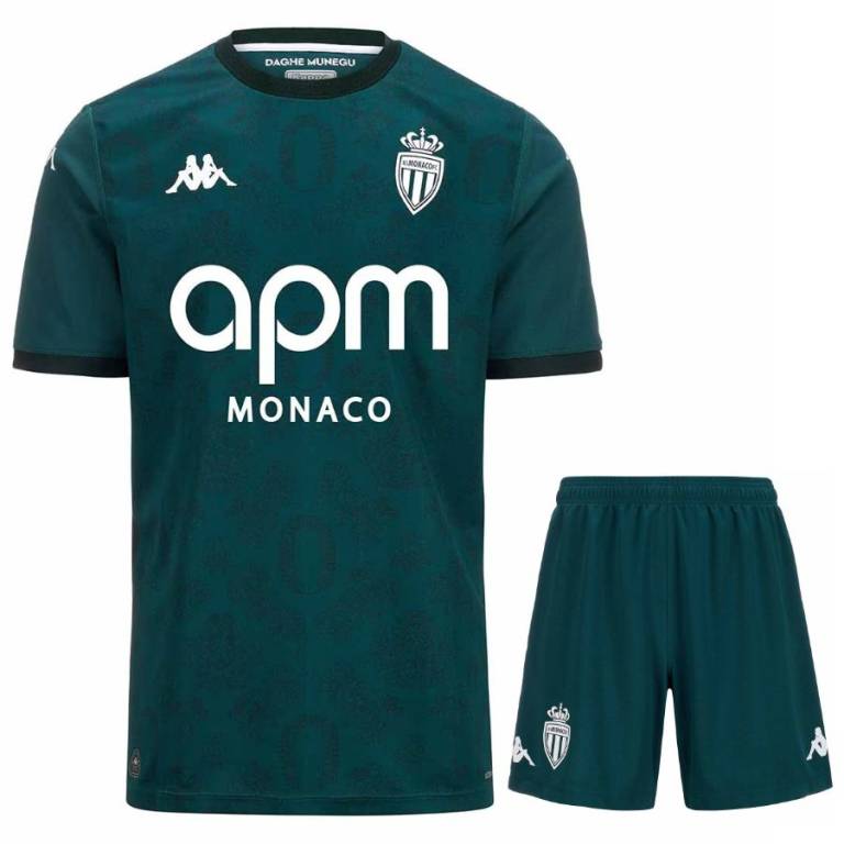 Maillot Kit Enfant AS Monaco 2024 2025 Exterieur-