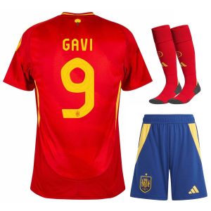Children's Spain Home Euro 2024 Jersey Kit Gavi
