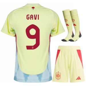 Children's Spain Away Euro 2024 Jersey Kit Gavi