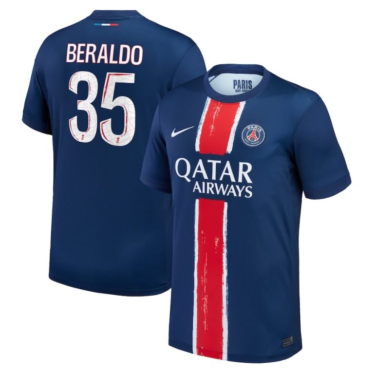 Maillot PSG Domicile 2024 2025 Beraldo (1)