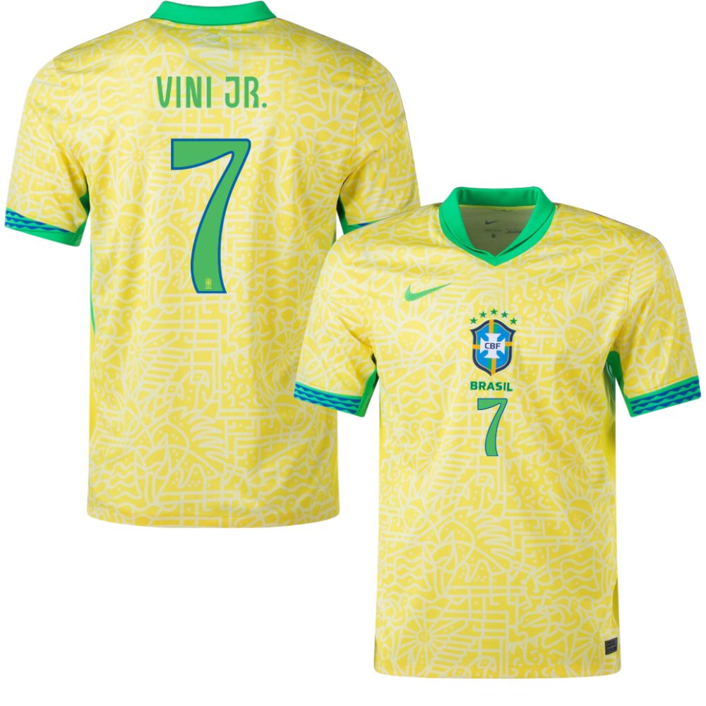 Brazil Home Jersey 2024 2025 Vini JR Foot Soccer Pro