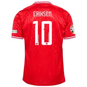 Maillot Danemark Domicile Badges Euro 2024 Eriksen (1)