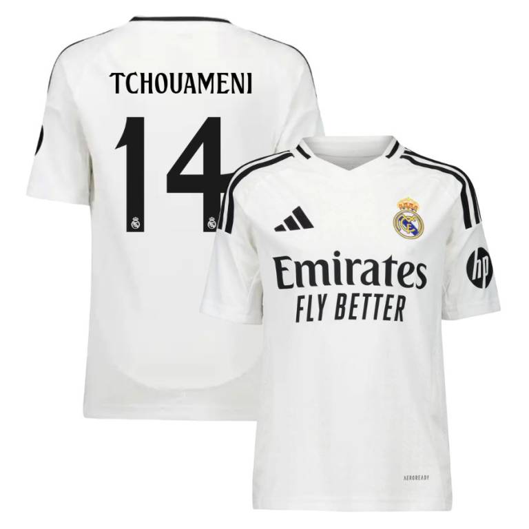 Maillot Enfant Real Madrid Domicile 2024 2025 Tchouaméni-