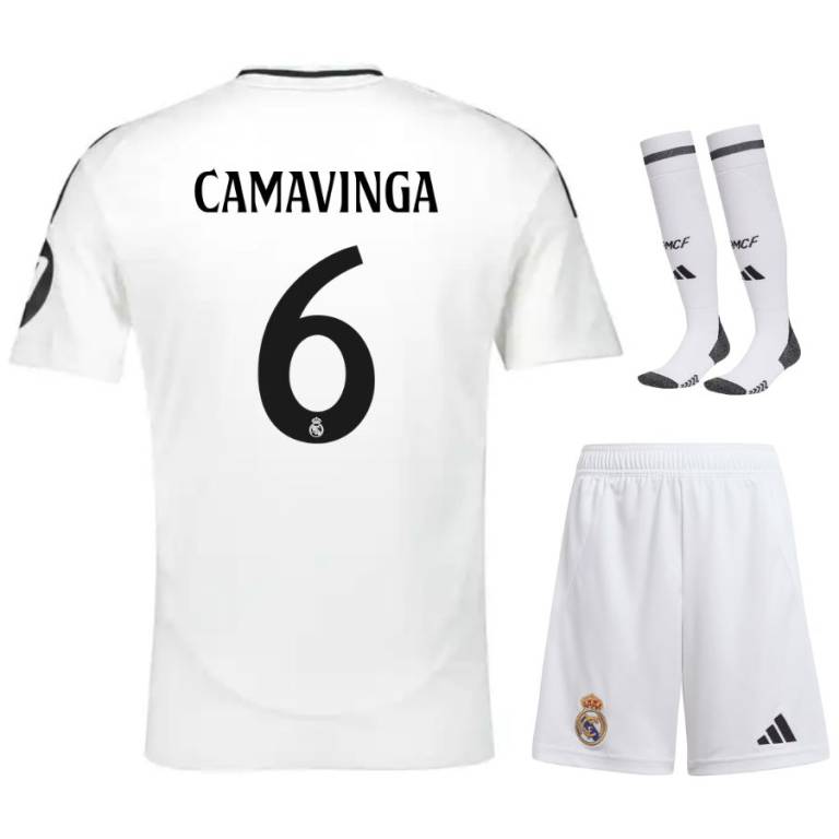 Maillot Kit Enfant Real Madrid Domicile 2024 2025 Camavinga_