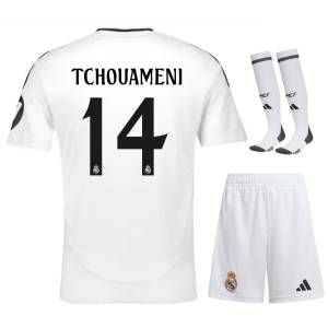 Maillot Kit Enfant Real Madrid Domicile 2024 2025 Tchouaméni