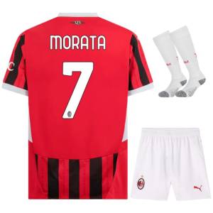 Maillot Kit Enfant Milan AC Domicile 2024 2025 Morata Blanc