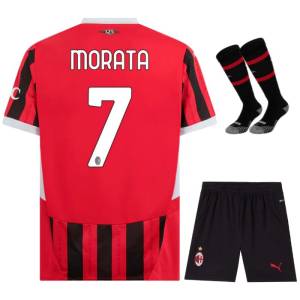 Maillot Kit Enfant Milan AC Domicile 2024 2025 Morata Noir