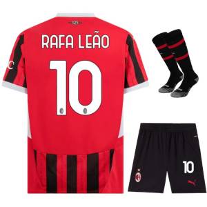 Maillot Kit Enfant Milan AC Domicile 2024 2025 Rafa Leão Noir