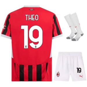 Maillot Kit Enfant Milan AC Domicile 2024 2025 Theo Blanc