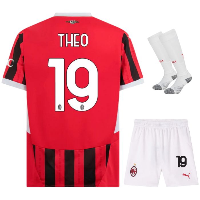 Maillot Kit Enfant Milan AC Domicile 2024 2025 Theo Blanc sm