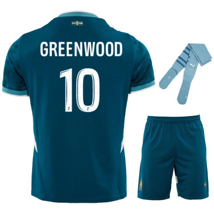 Maillot Kit Enfant OM Exterieur 2024 2025 Grennwood