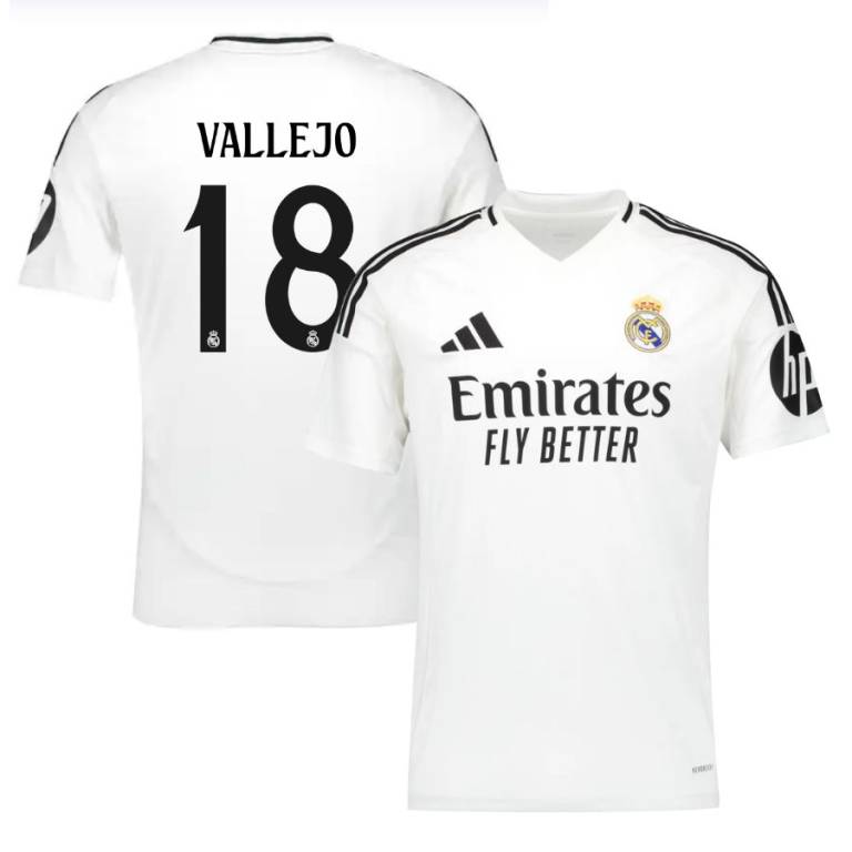 Real Madrid Jersey 2024 2025 Home Vallejo Foot Soccer Pro