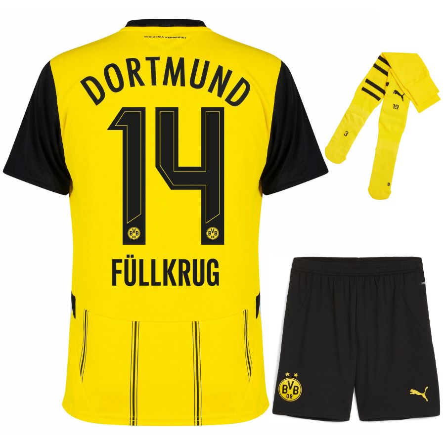 BVB Dortmund Children's Kit Jersey 2024 2025 Home Fullkrug Foot