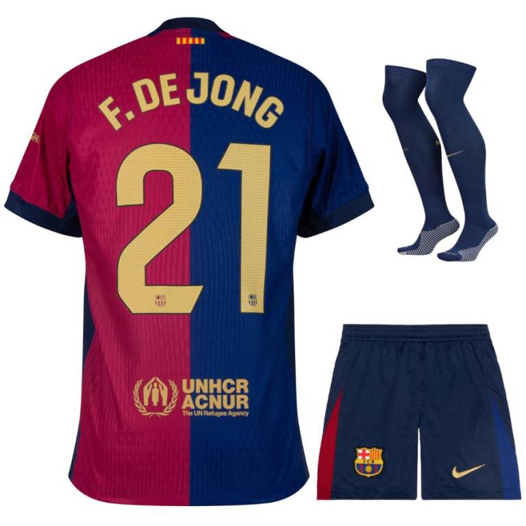 Maillot Kit Enfant Barca 2024 2025 Domicile De Jong