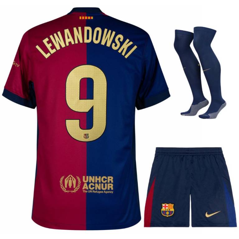 Maillot Kit Enfant Barca 2024 2025 Domicile Lewandowski-