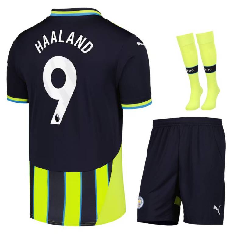 Maillot Kit Enfant Manchester City Exterieur 2024 2025 Haaland-