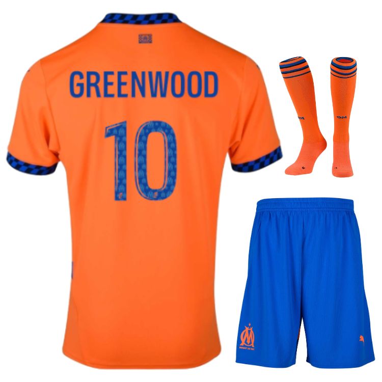 Maillot Kit Enfant OM Third 2024 2025 Greenwood