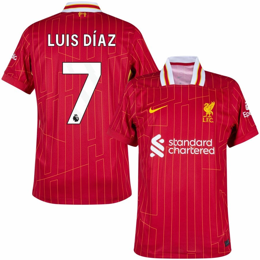 Liverpool Home Jersey 2024 2025 Luis Diaz Foot Soccer Pro