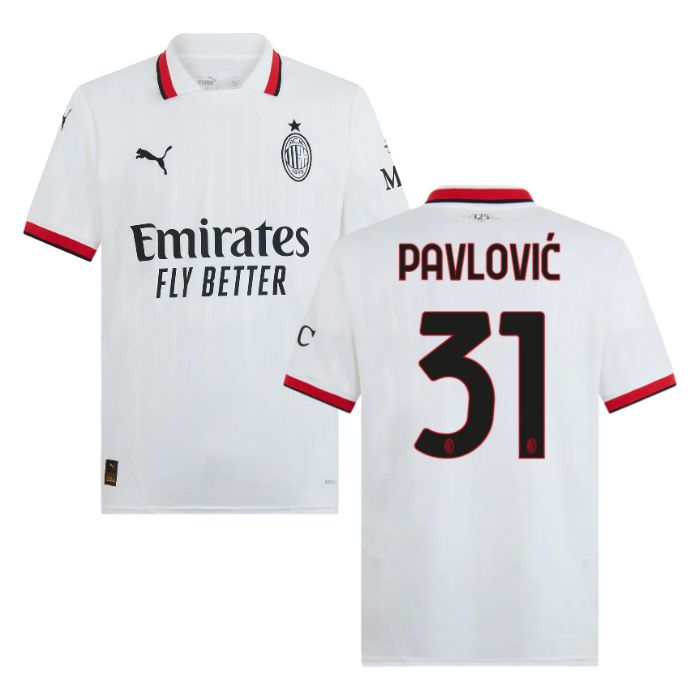 Maillot Milan AC Exterieur 2024 2025 Pavlovic