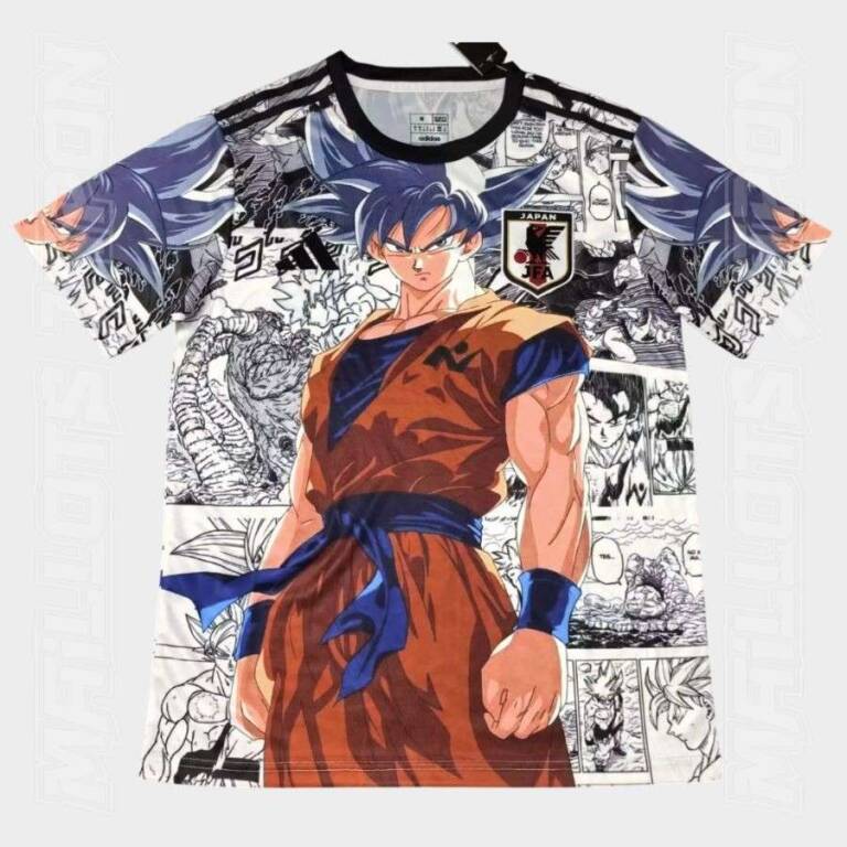 Maillot-Japon-Goku-Edition-Manga-Blanc