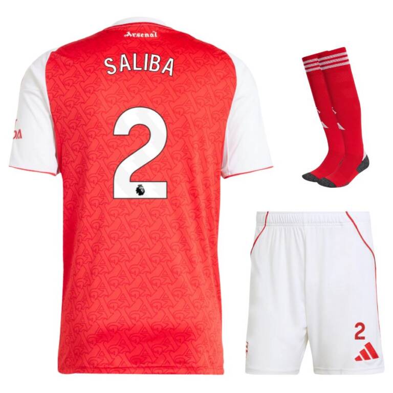 Maillot Kit Enfant Domicile Arsenal 2025 2026 Saliba (1)