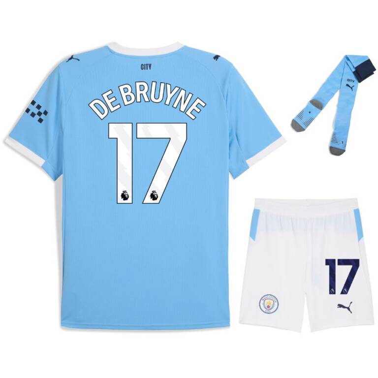 Maillot Kit Enfant Manchester City Domicile 2025 2026 De Bruyne (1)