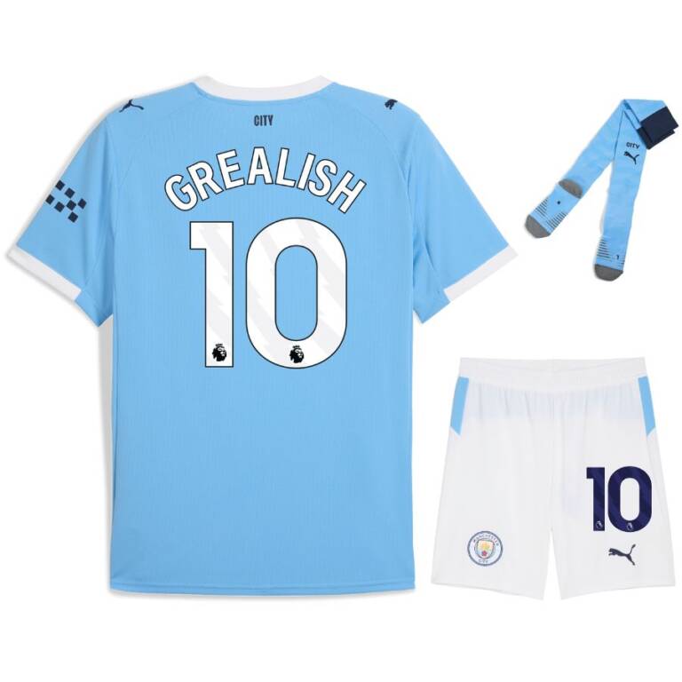 Maillot Kit Enfant Manchester City Domicile 2025 2026 Grealish (1)