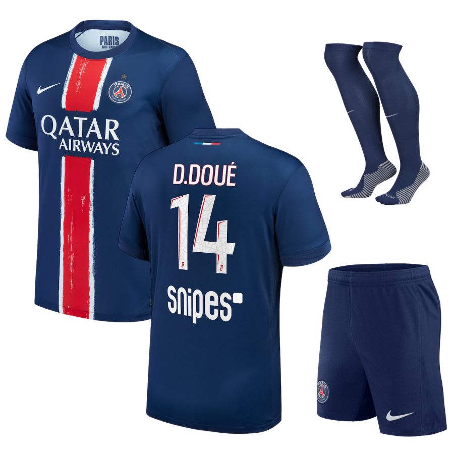 Maillot Kit Enfant PSG Domicile 2024 2025 Désiré Doué 1 Etoile