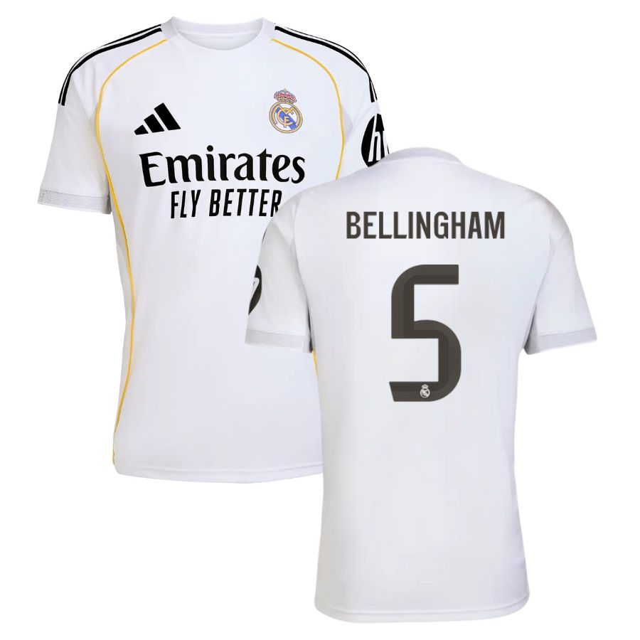 Real Madrid Home Shirt 2025 2026 Bellingham Foot Soccer Pro