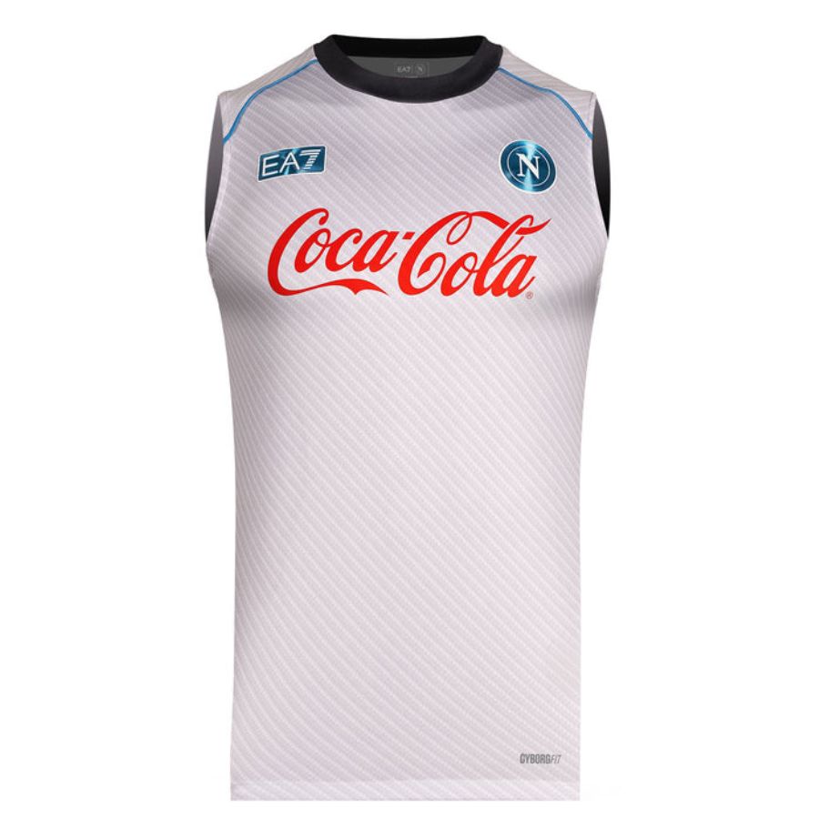 MAILLOT NAPLES 2025 2026 TRAINING ARGENT SANS MANCHES (1)