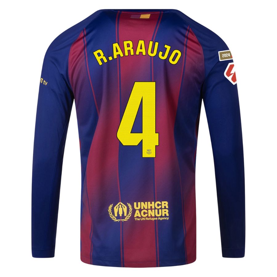 Maillot Barca Domicile 2025 2026 Araujo Manches Longues La Liga (2)