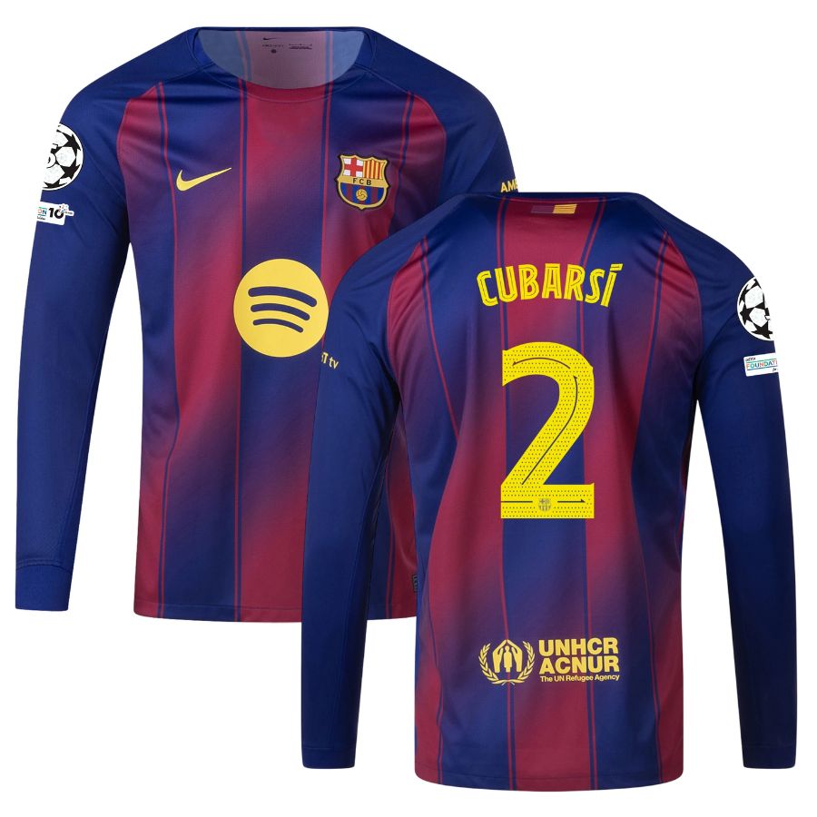 Maillot Barca Domicile 2025 2026 Cubarsi Manches Longues UCL (1)
