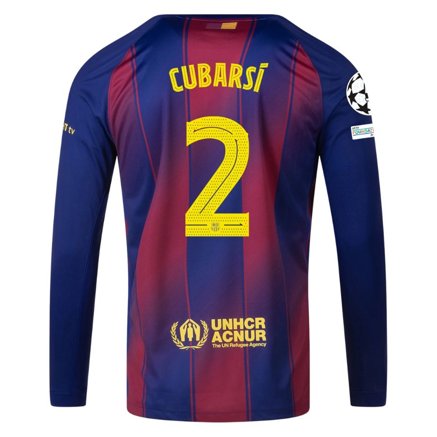 Maillot Barca Domicile 2025 2026 Cubarsi Manches Longues UCL (2)