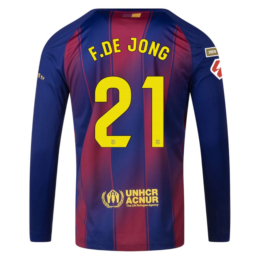 Maillot Barca Domicile 2025 2026 De Jong Manches Longues La Liga (2)