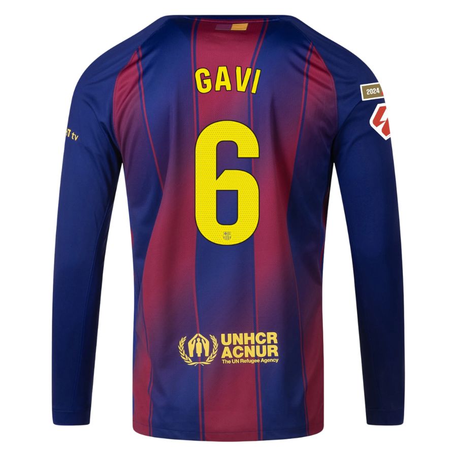 Maillot Barca Domicile 2025 2026 Gavi Manches Longues La Liga (2)