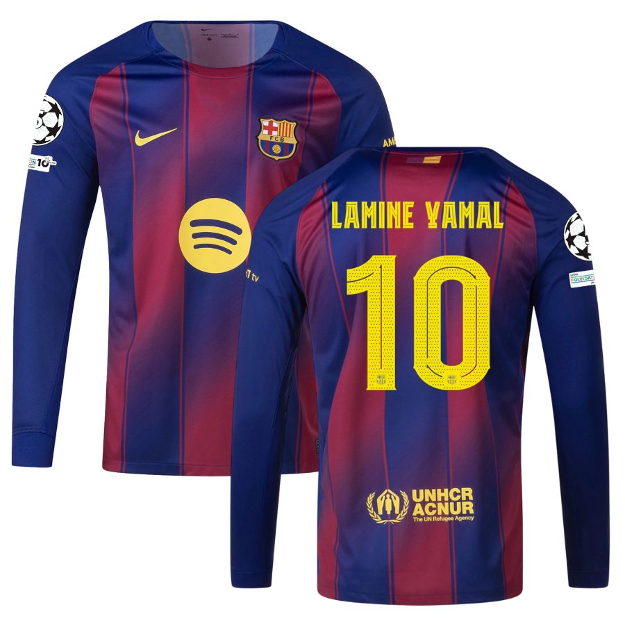 Maillot Barca Domicile 2025 2026 Lamine Yamal Manches Longues UCL (1)