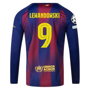 Maillot Barca Domicile 2025 2026 Lewandowski Manches Longues UCL (2)