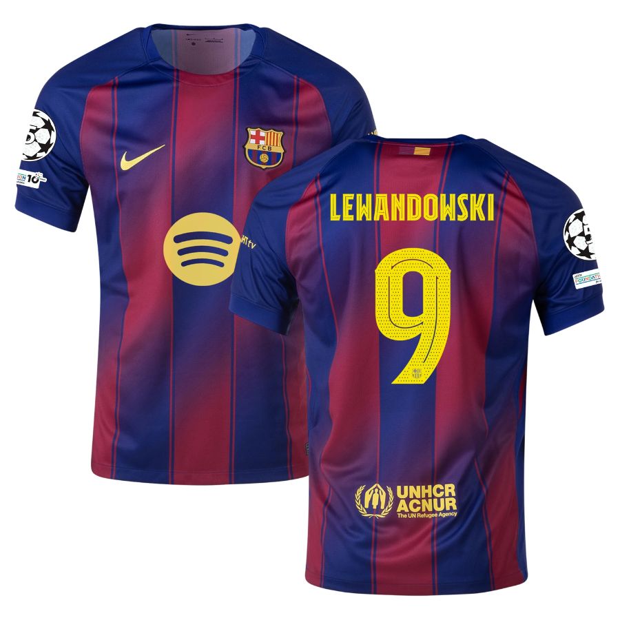 Maillot Barca Domicile 2025 2026 Lewandowski UCL (1)