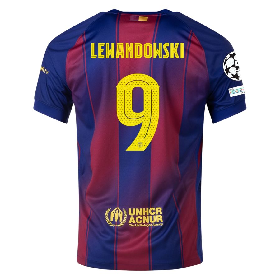 Maillot Barca Domicile 2025 2026 Lewandowski UCL (2)
