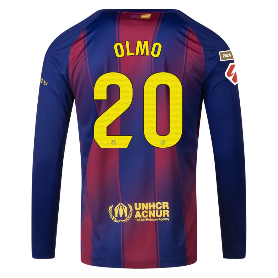Maillot Barca Domicile 2025 2026 Olmo Manches Longues La Liga (2)