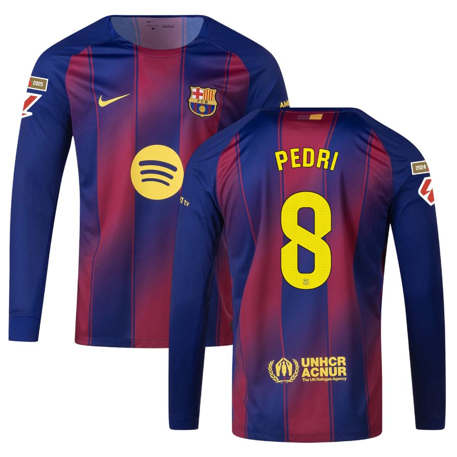 Maillot Barca Domicile 2025 2026 Pedri Manches Longues La Liga (1)