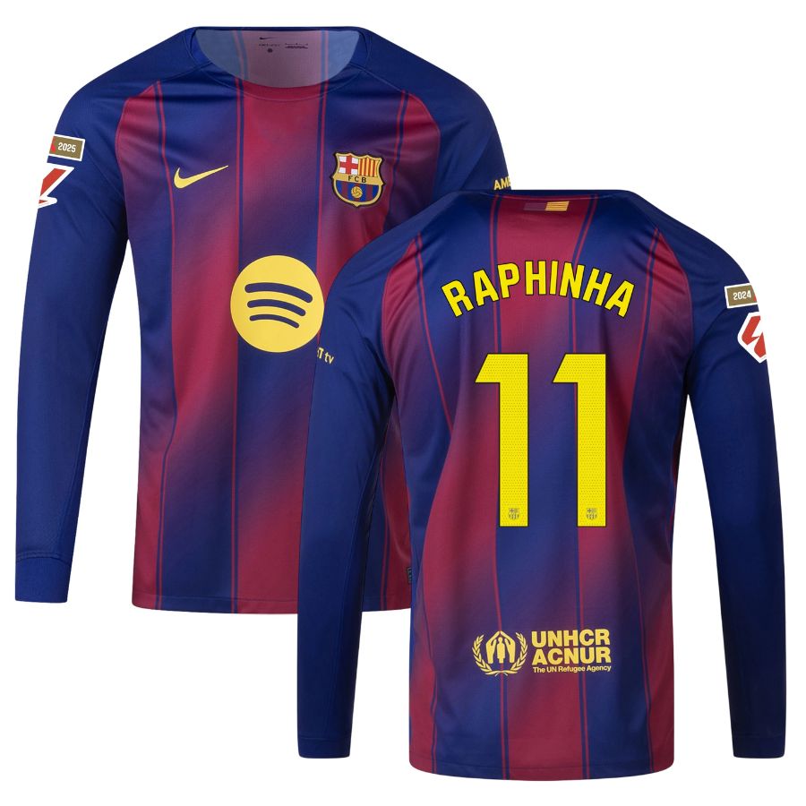 Maillot Barca Domicile 2025 2026 Raphinha Manches Longues La Liga (1)