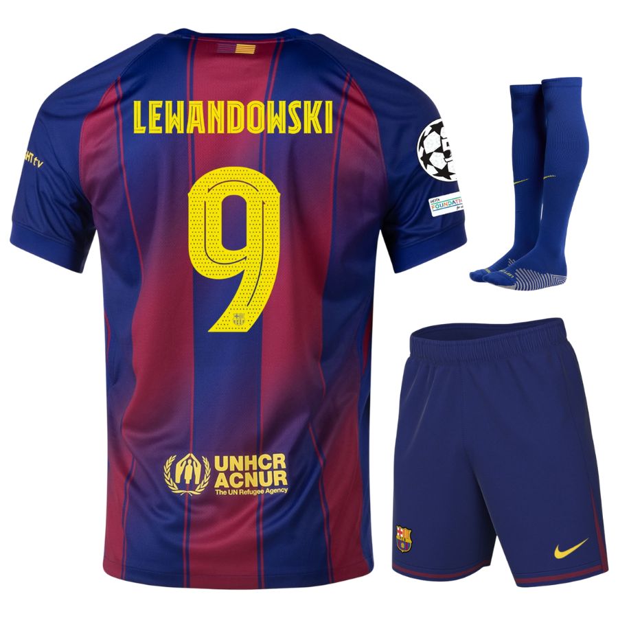 Maillot Kit Enfant Barca Domicile 2025 2026 Lewandowski UCL