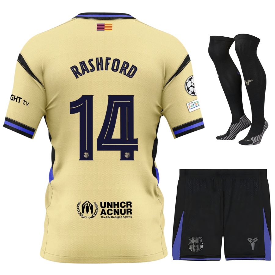 Maillot Kit Enfant Barca Exterieur 2025 2026 Rashford UCL