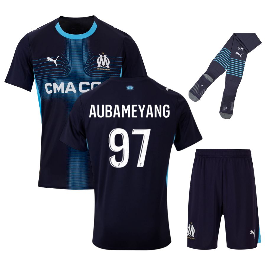 Maillot Kit Enfant OM Exterieur 2025 2026 Aubameyang