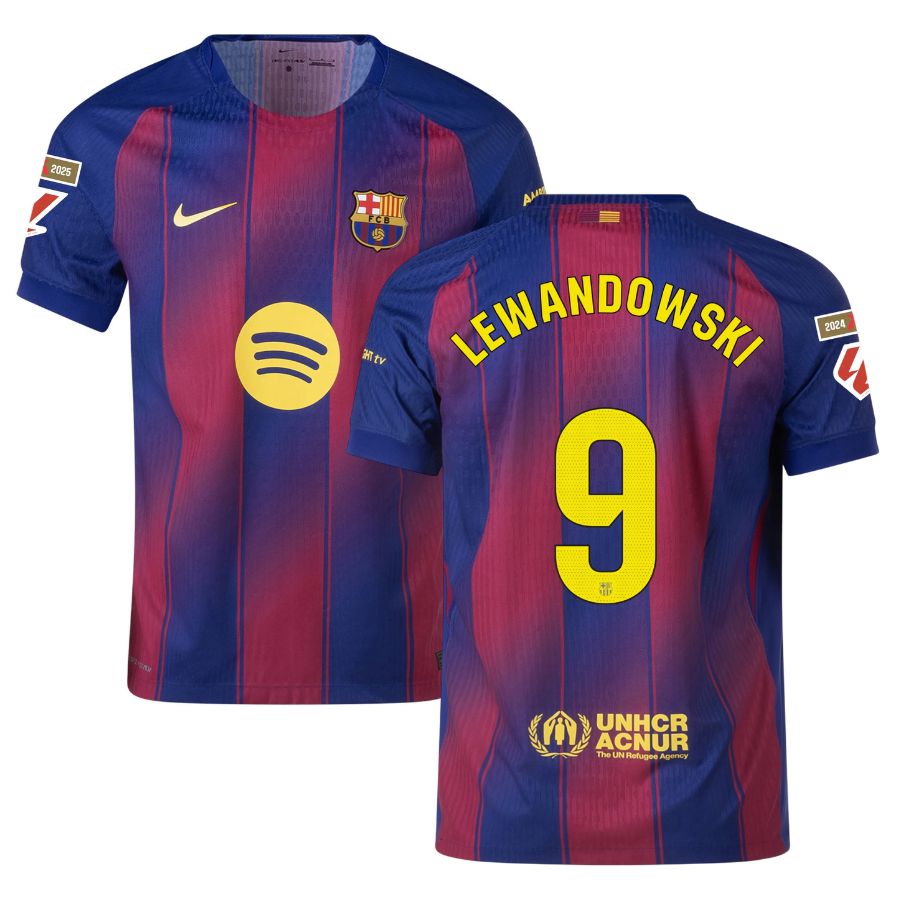 Maillot Match Barca Domicile 2025 2026 Lewandowski La Liga (1)
