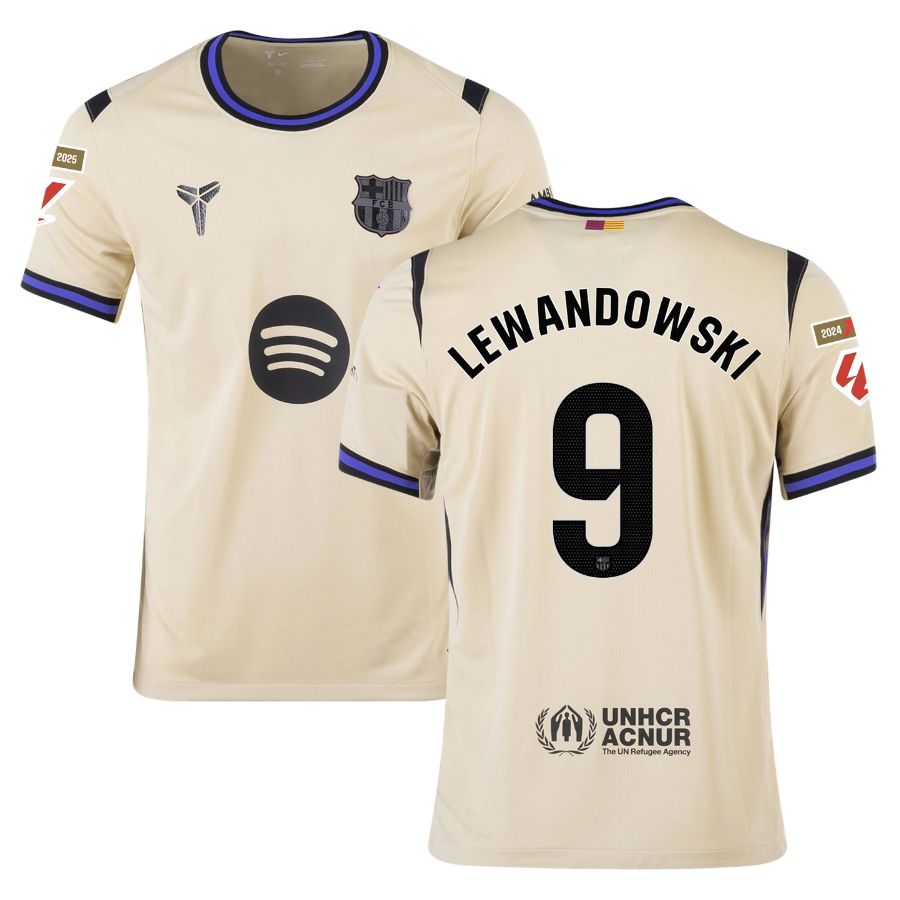 Maillot Barca Exterieur 2025 2026 Lewandowski La Liga (1)