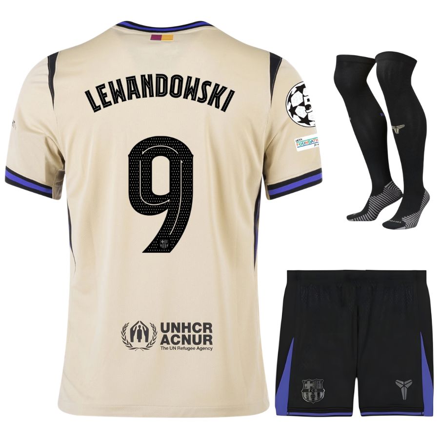 Maillot Kit Enfant Barca Exterieur 2025 2026 Lewandowski UCL
