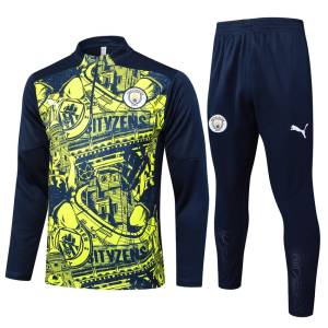 Survetement Manchester City Training 2024 2025 Jaune Noir